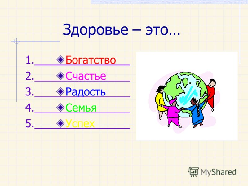 Здоровье твое богатство презентация