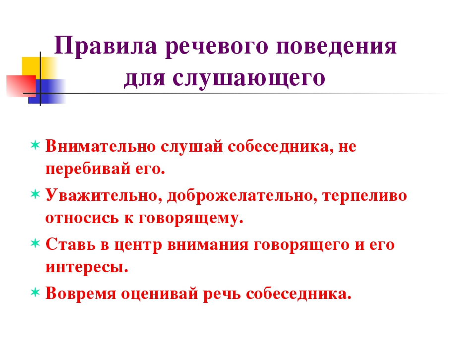 Поведение проект. Правила речевого поведения.