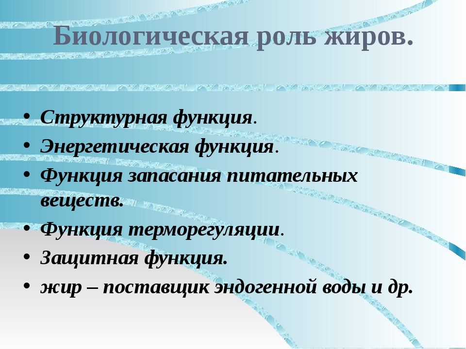 Проект жиры роль и превращение в организме человека применение в медицине