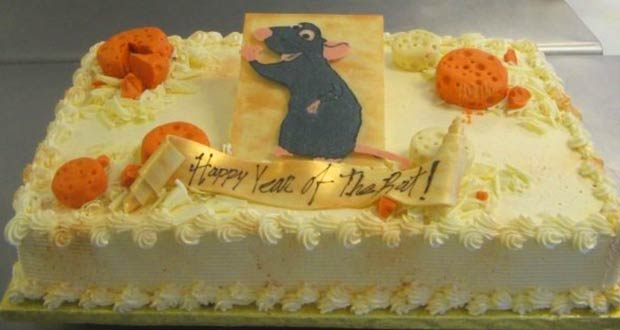 Новогодний торт с символом 2020 года - Крысой
