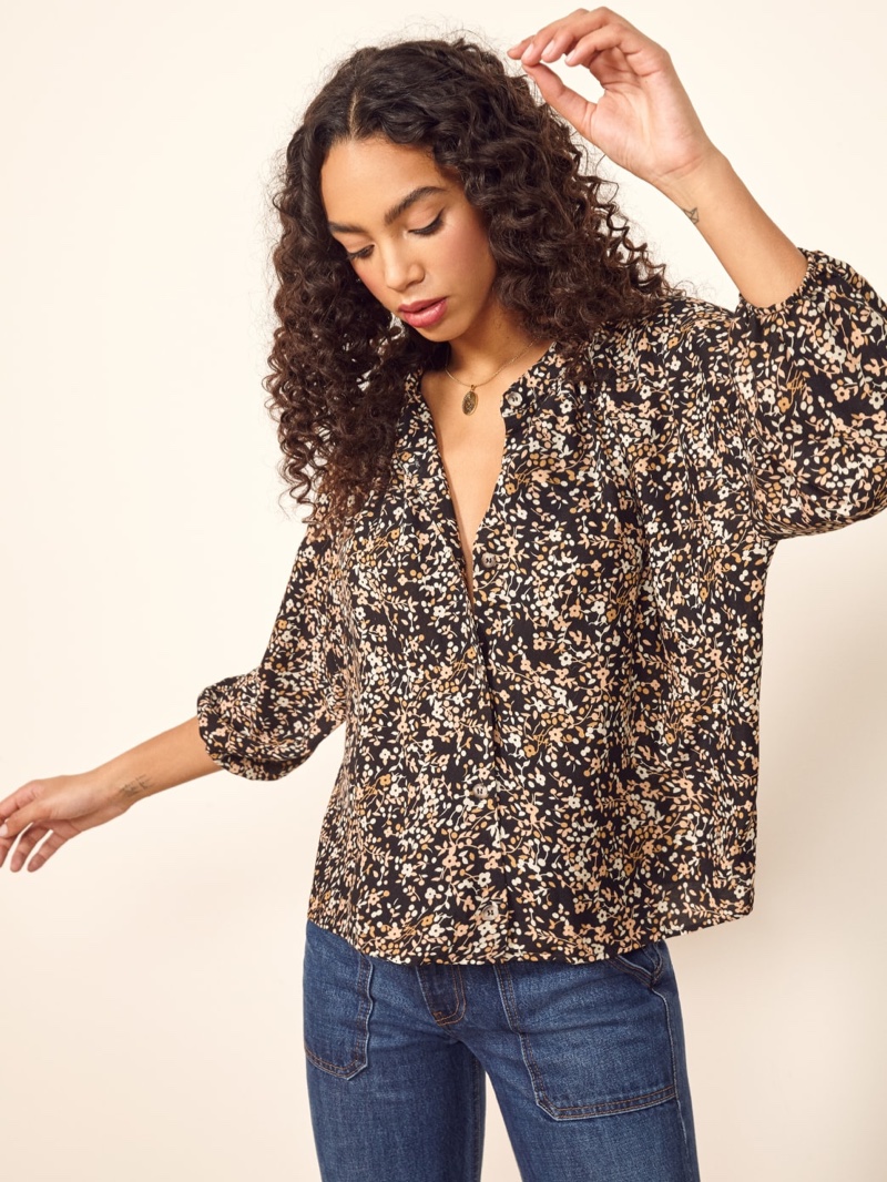 Reformation Laurel Top in Goldfield $78